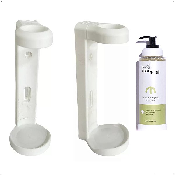 Suporte Branco Dispenser Frasco 400ml Hotel Motel Estoril
