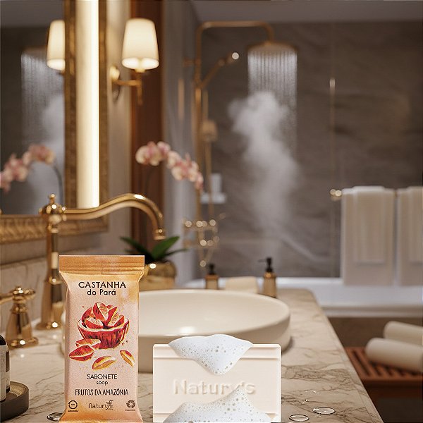 50 Sabonete Castanha 20gr Retangular Hidratante Motel Hotel