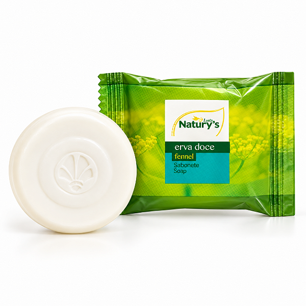 100 Sabonete Redondo 15g Erva Doce Vegano Branco Hotel Motel