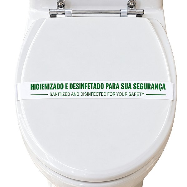 500 Faixa De Vaso Sanitário Bilingue Motel Hotel Fita Verde