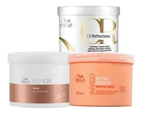 Wella Professionals Máscaras Enrich + Oil Reflections + Fusion 500g (Trio)