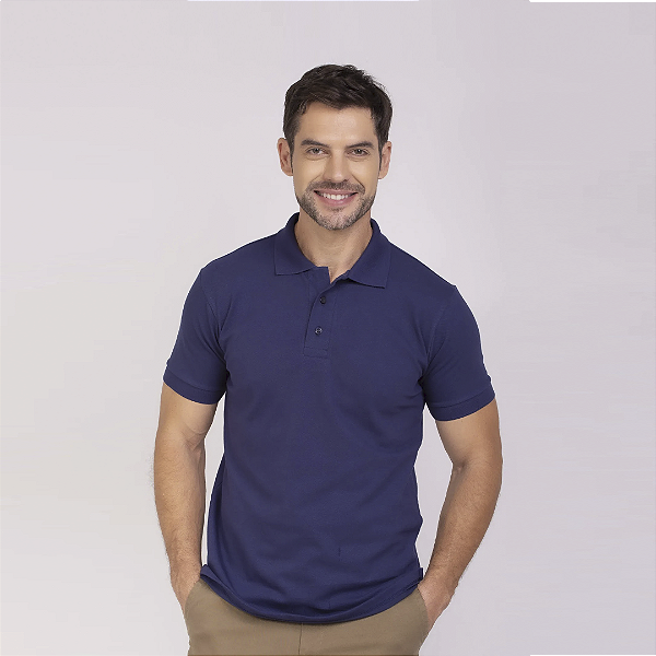 Camisa Polo Azul Marinho Piquet