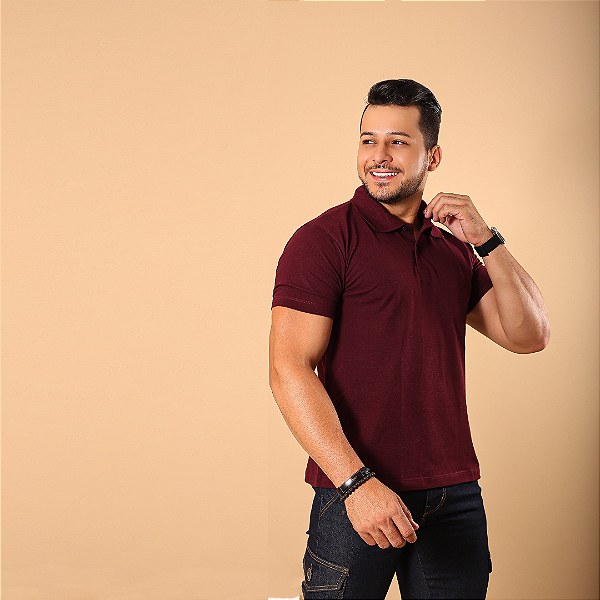 Camisa Polo Bordô Piquet