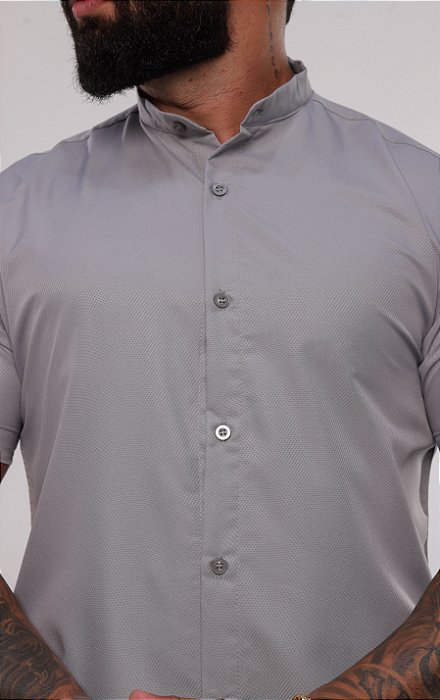 Camisa Gola Padre Chumbo Manga Longa