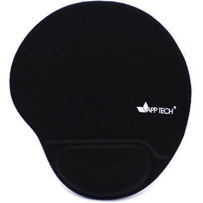 Mouse pad c/ apoio de punho em gel preto App-tech - Embalagem com 01 unidade