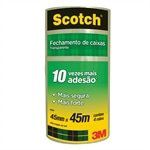 Fita Empacotamento Scotch Transparente 45mm x 45m - Marca 3M - Embalagem com 4 unidades