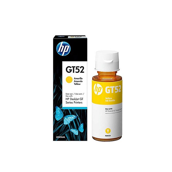 Garrafa de tinta GT 52  Amarelo HP M0H56AL Deskjet 5822, 5820 - cx c/01 unidade