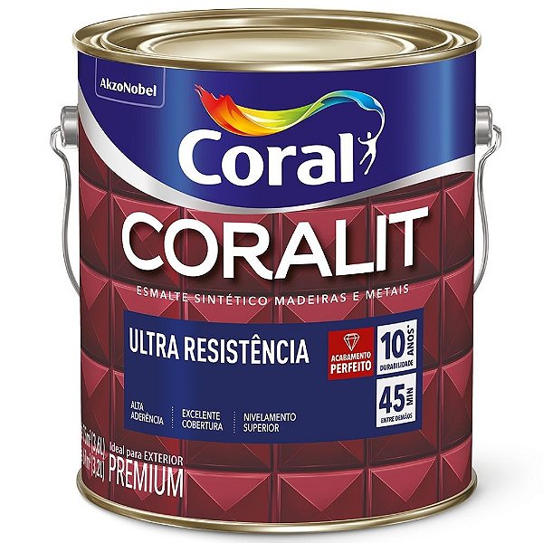 Tinta Coralit Esmalte Ultra Resistente Acetinado Branco 3,6lt Coral