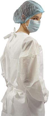 AVENTAL MANGA LONGA BRANCO 20G/M² - 10UNID.