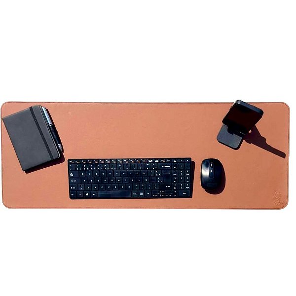 Mousepad Grande Caramelo 80x30 Deskpad Couro Antiderrapante Mesa Computador Notebook KingPad