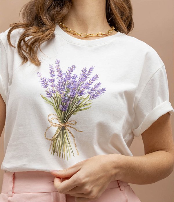T-shirt Lavanda 100% algodão