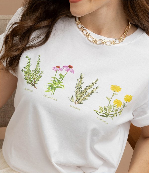 T-shirt Ervas de chá 100% algodão