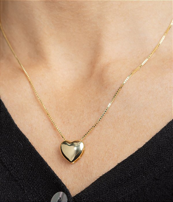 Colar Coração banhado a ouro