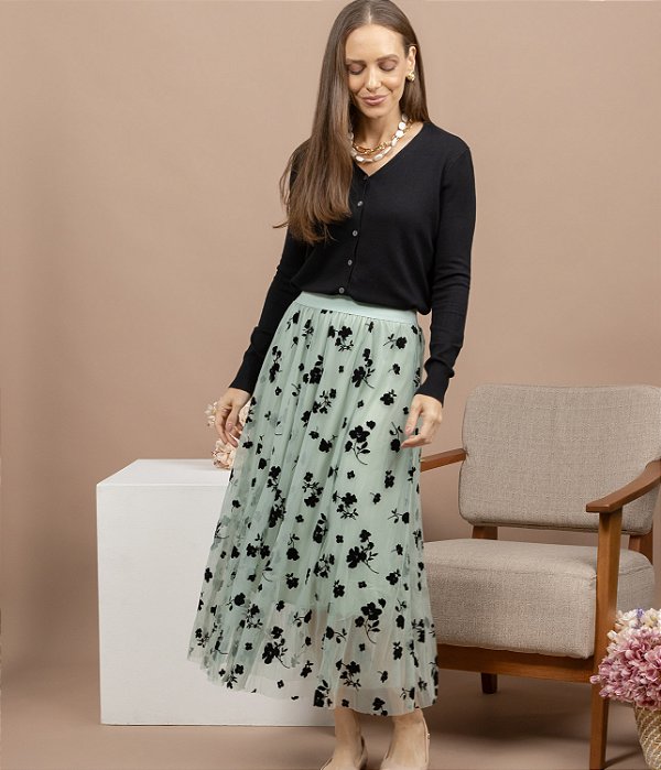 Saia Tule Fall Verde Água