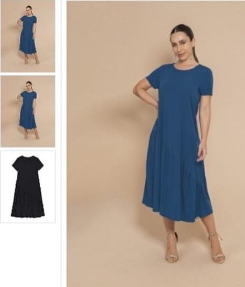 Vestido Midi Manga Curta