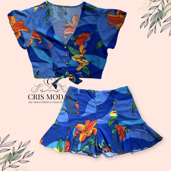 Conjunto Cropped e short curto