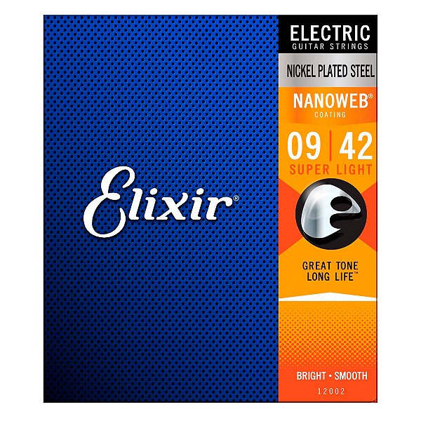 Encordoamento Elixir para Guitarra 009 Custom Light #Progressivo