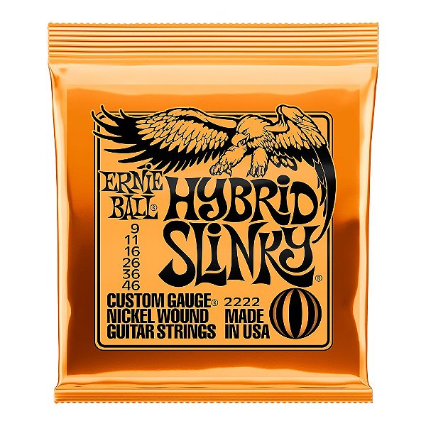 Encordoamento Híbrido Ernie Ball Guitarra 009 - 046 Hybrid Slinky #Progressivo