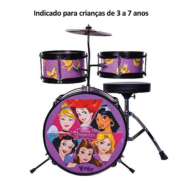 Bateria PHX Infantil Disney Princesas Mosaico BID-P1 - Audiodriver  Instrumentos Musicais e Acessórios