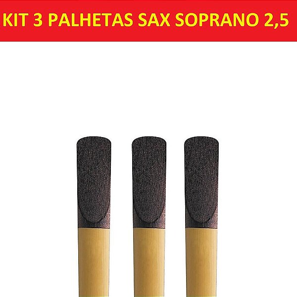 Kit 3 Palheta Sax Soprano 2,5 RRP05SSX250 - Plasticover