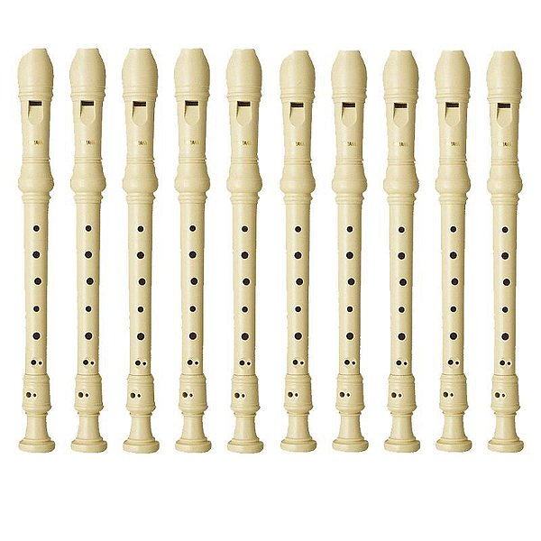 10 Flautas Soprano Barroca Yamaha YRS24B Bege