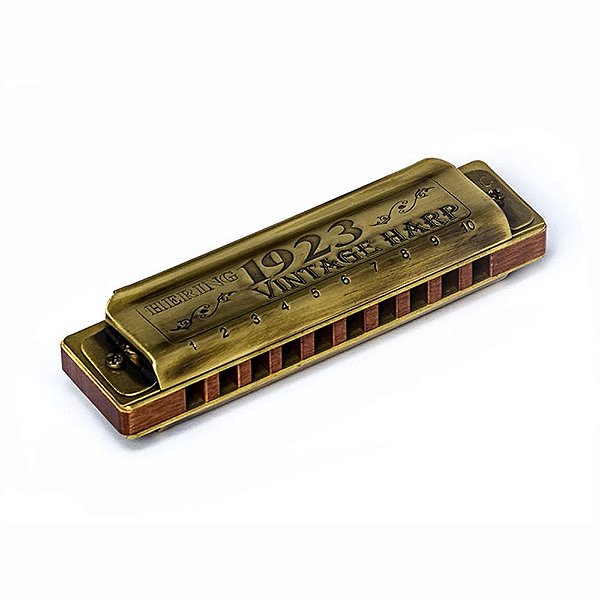 Harmonica HB 1923 Corpo de Madeira Vintage Harp Si Bemol 1020BB - Hering