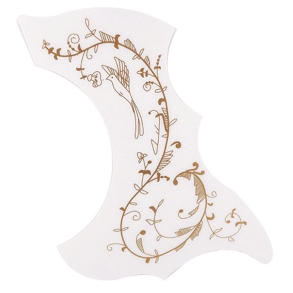 Escudo para Violão Vintagem Branco Floral - Ronsani