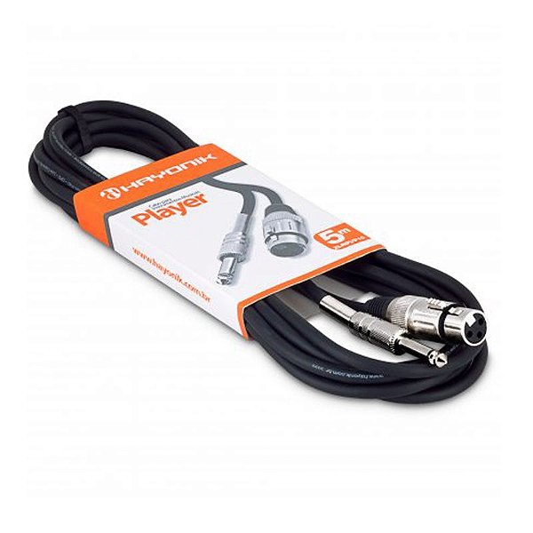 CABO MICROFONE PLAYER XLR(F)/P10 5MT - HAYONIK