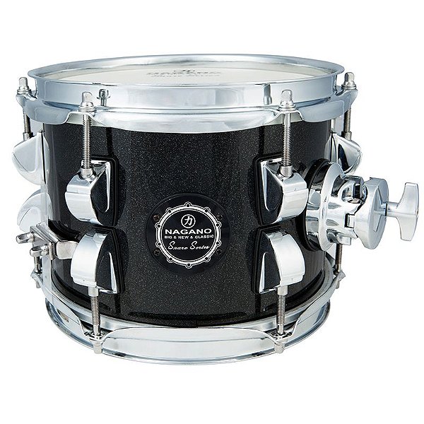 Caixa para Bateria New Beat 8"x6" com Tom Holder ES (Ebony Sparkle-bat) - Nagano