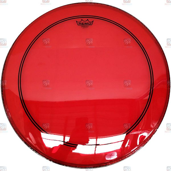 Pele Colortone Vermelha Bumbo 22" Powerstroke 3 Transparente P3-1322-CT-RD - Remo