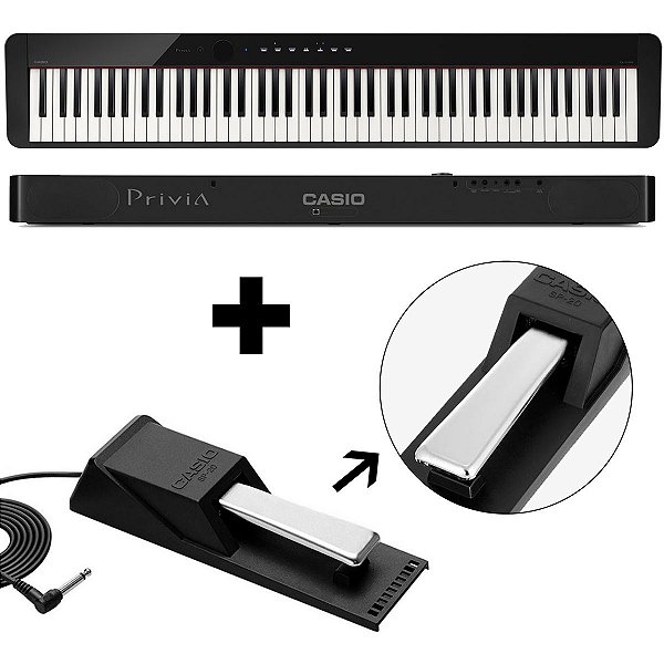 KIT Piano Digital Privia PX-S1000 BK + Pedal Sustain - Casio