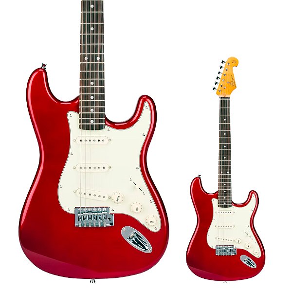 Guitarrra Strato SX SST62+ CAR Candy Apple Red com Bag