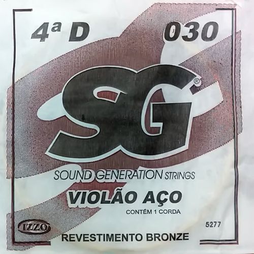 Corda Avulsa SG Ré (D) Violão Aço 030 Bronze #Progressivo