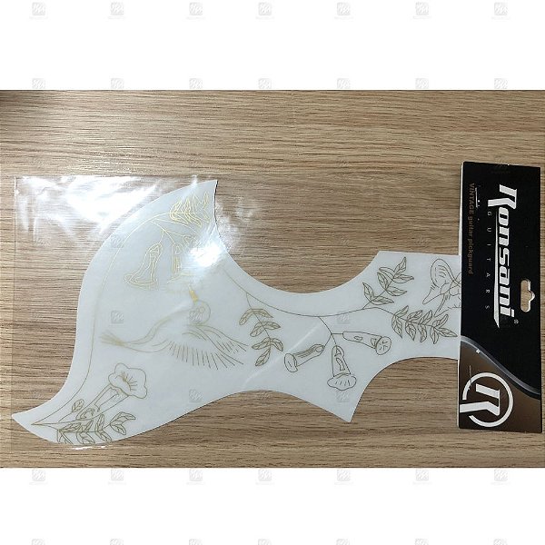 Escudo Violão Humming Bird Long Floral Branco 308 - Ronsani