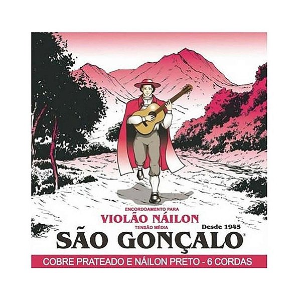 Encordoamento para Violão Nylon Preto - São Gonçalo