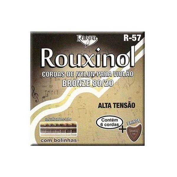 Encordoamento Violão Nylon/Bronze Tensão Alta R57 C/ Bolinha - Rouxinol