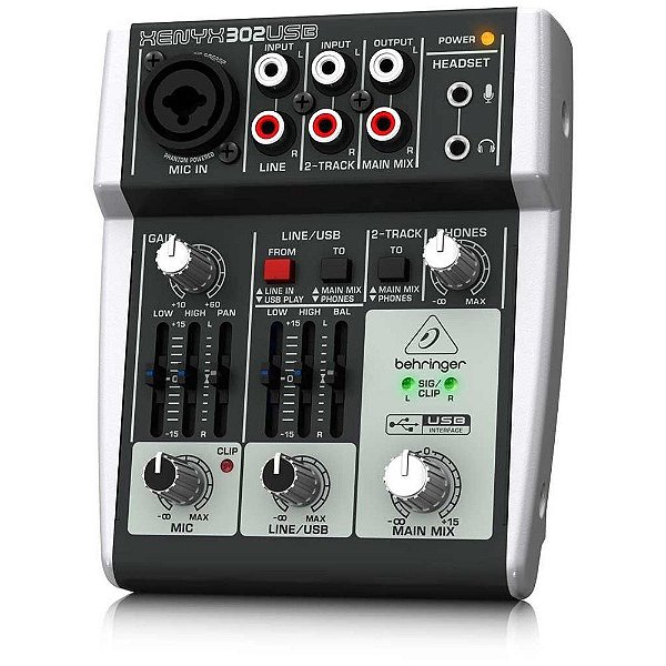 Mixer Mesa de Som 3 Entradas Xenyx 302USB com Interface USB - Behringer