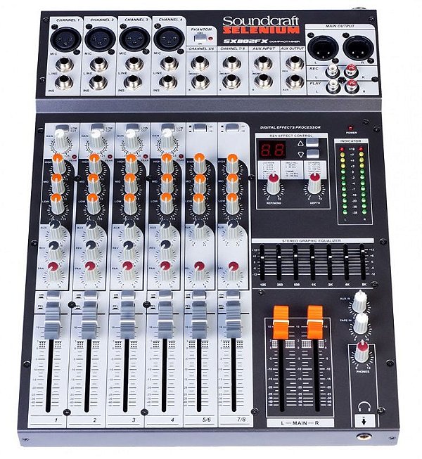 Mixer Mesa de Som 8 Canais SX802FX-USB - Soundcraft