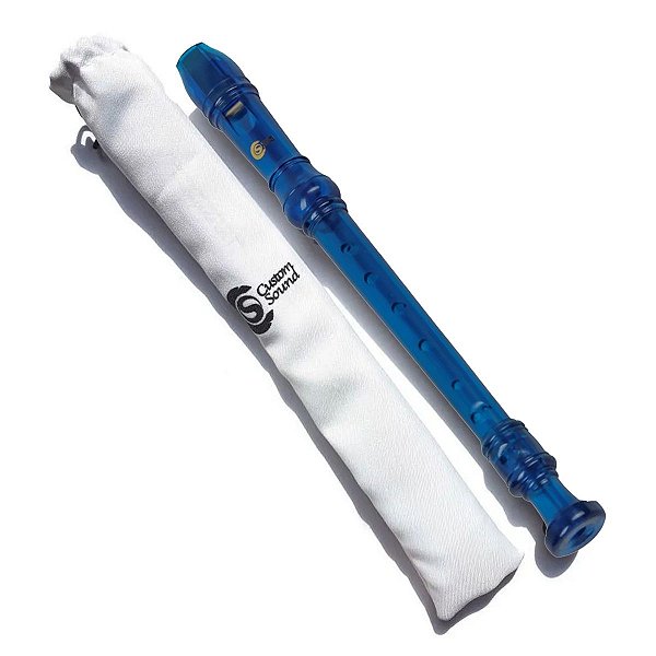 Flauta Doce Custon Sound Soprano Barroca CFL 2 TB Azul Transparente