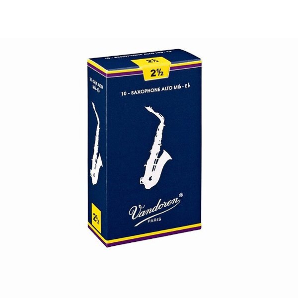 Palheta Sax Alto Nº 2,5 Tradicional Cx C/ 10 - Vandoren