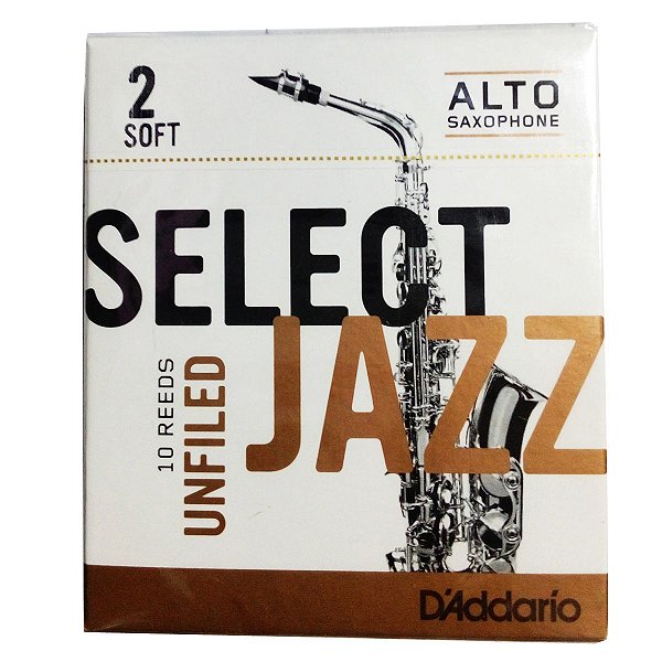 Palheta Sax Alto 2 Select Jazz RRS10ASX2S Caixa c/ 10 - D'addario