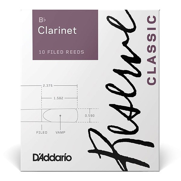 Palheta para Clarinete em Bb Nº2 Rico Reserve by D’Addario DCT1020 (10 Unidades) #Progressivo