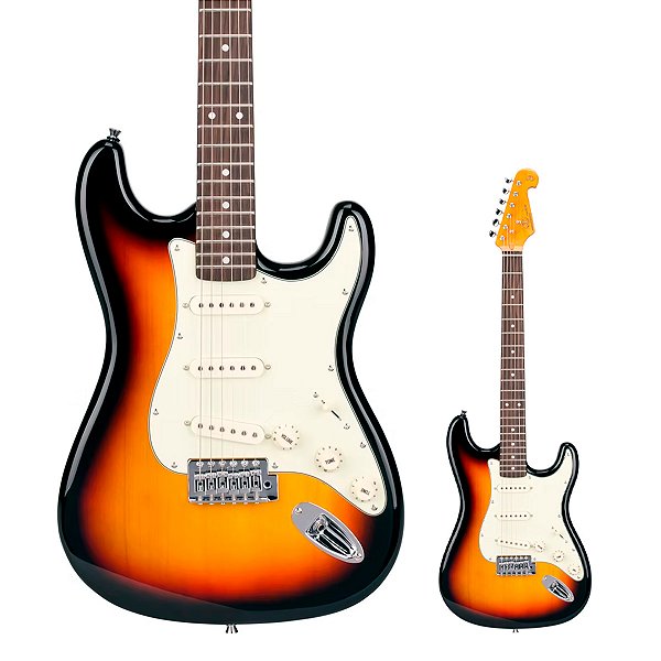 Guitarra Strato SX SST62+ 3TS 3 Tone Sunburst com Bag