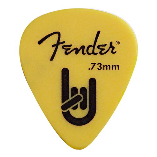 Palheta Rock On 0,73MM Amarela - Fender 3789