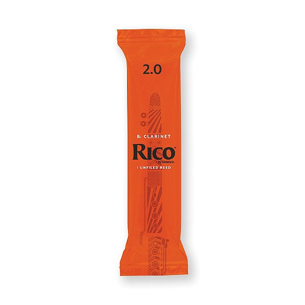 Palheta para Clarineta Nº 2.0 Rico by D’Addario RCA1020 Bb Clarinet Unfiled Reed #Progressivo