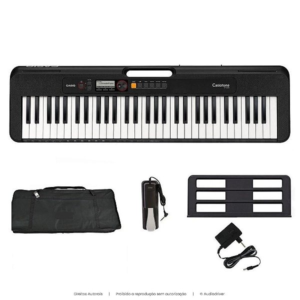 Teclado Casiotone CT-S200 Preto + Capa Simples + Pedal P + Suporte