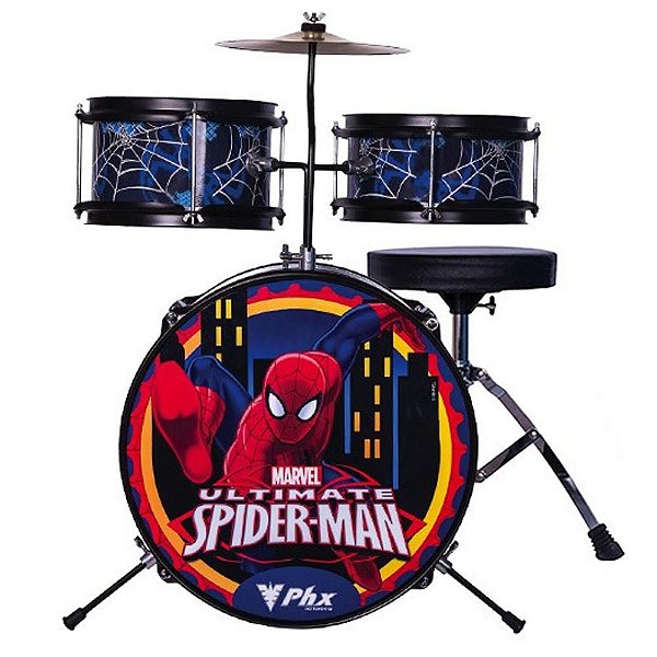 Bateria Infantil Homem Aranha Marvel Spider BIM-S1 Azul - PHX