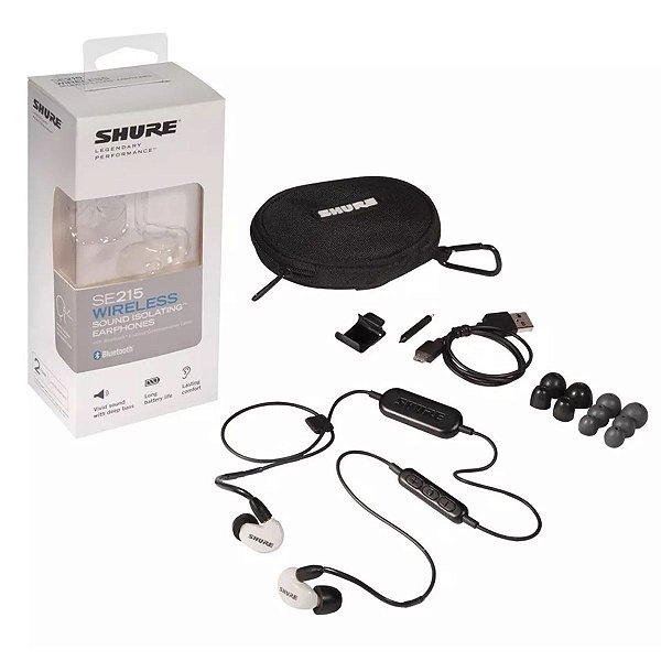 Fone Shure SE215 Intra Auricular Bluetooth SE215SPE WBT1 Branco