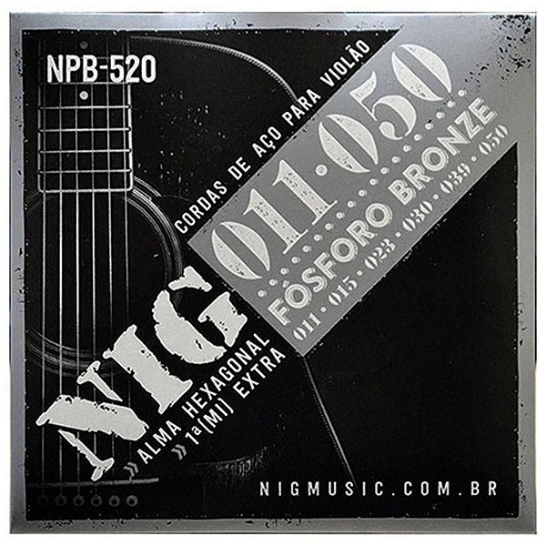 Encordoamento Violão Aço Fosforo Bronze 011 NPB520 - NIG