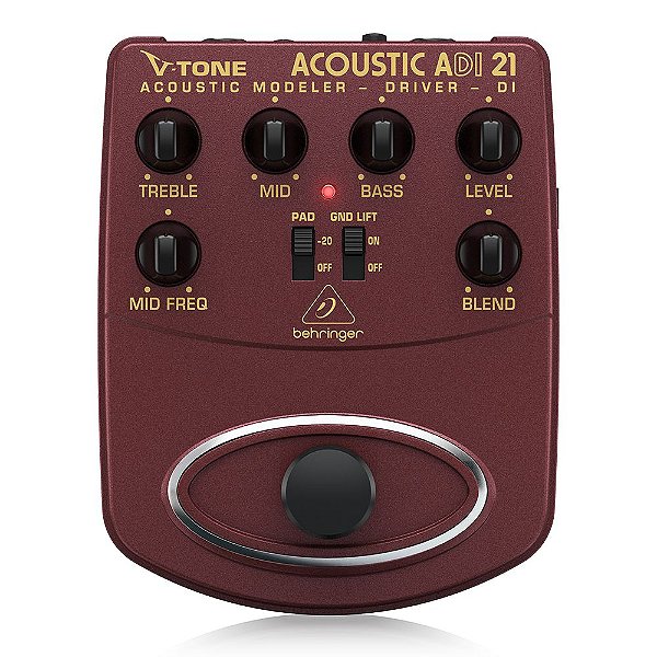 Pedal PreAmp para Violão Behringer ADI21 V-Tone Acoustic Modeler com Direct Box